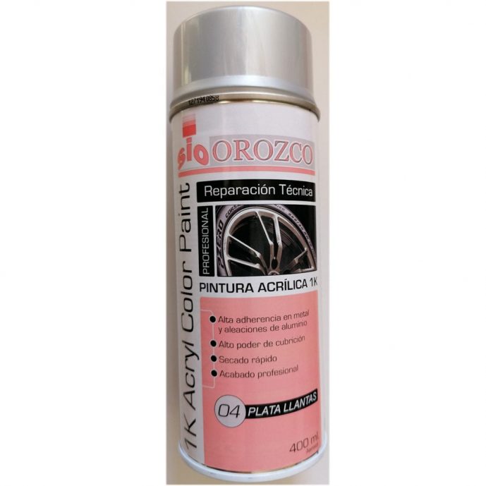 Betasten Rood ouder Verf Zilver Aluminium Wielen Acryl Spray 400 ml. - Orozco-benodigdheden