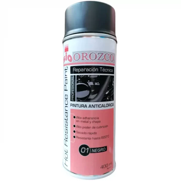 Pintura Anticalorica Negro en Spray 400ml. - Productos Quimicos Taller
